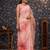 Pink floral printed gotta patti organza saree