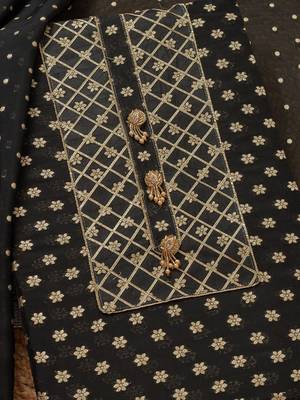 woven design zari organza unstitched dress material 2