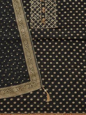 woven design zari organza unstitched dress material 4