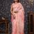 Pink floral printed gotta patti organza saree