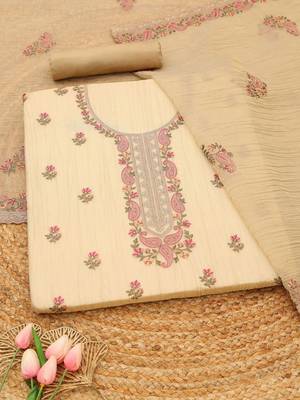 embroidered unstitched dress material 1