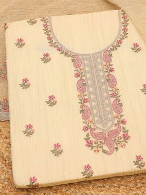 embroidered unstitched dress material 2