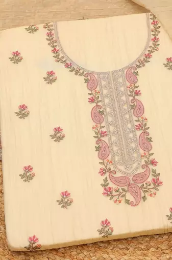 embroidered unstitched dress material