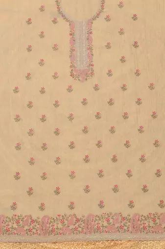 embroidered unstitched dress material
