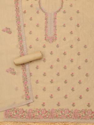 embroidered unstitched dress material 4