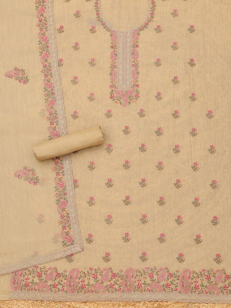 embroidered unstitched dress material