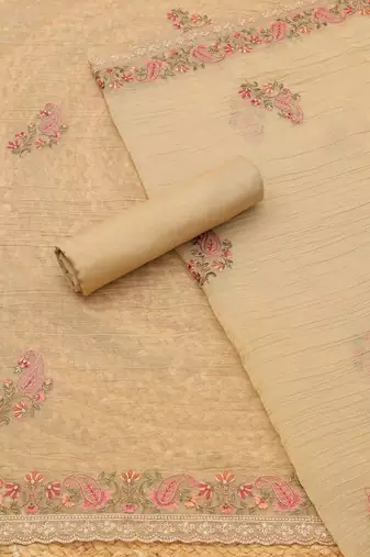 embroidered unstitched dress material