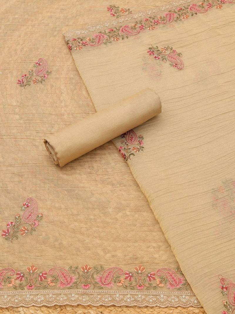 embroidered unstitched dress material