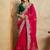 Rose embroidered saree with blouse piece
