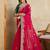 Rose embroidered saree with blouse piece