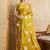 Yellow embroidered saree with blouse