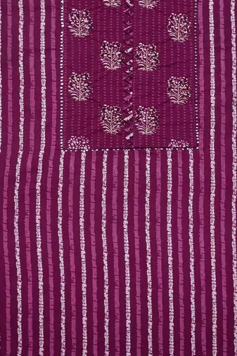 striped beads and stones unstitched dress material