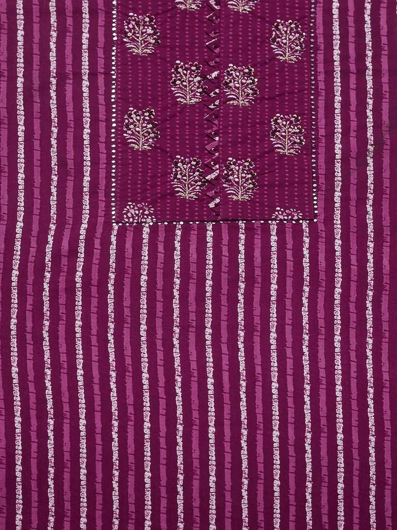 striped beads and stones unstitched dress material