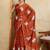 Rust embroidered saree with blouse piece
