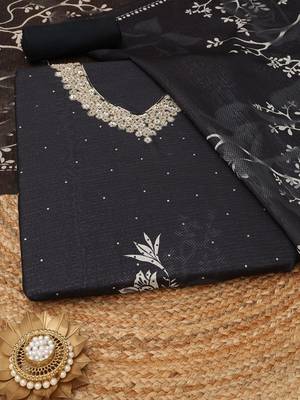 printed art silk unstitched dress material 1