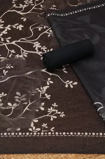 printed art silk unstitched dress material