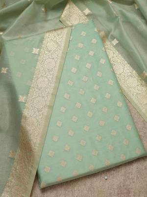zari ethnic motifs printed woven design unstitched dress material 1