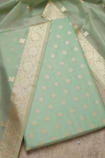 zari ethnic motifs printed woven design unstitched dress material