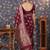 Burgundy women woven design zari banarasi sarees