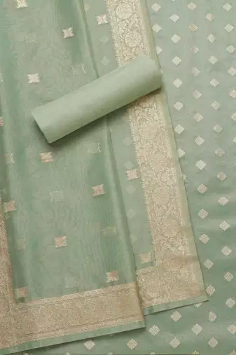 zari ethnic motifs printed woven design unstitched dress material