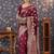 Burgundy women woven design zari banarasi sarees
