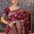 Burgundy women woven design zari banarasi sarees