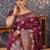 Burgundy women woven design zari banarasi sarees
