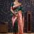 Green woven design heavy work baluchari saree