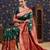 Green woven design heavy work baluchari saree