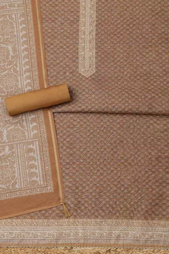printed art silk unstitched dress material