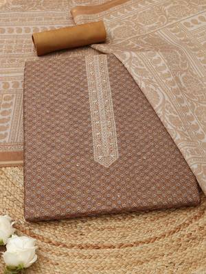 printed art silk unstitched dress material 1