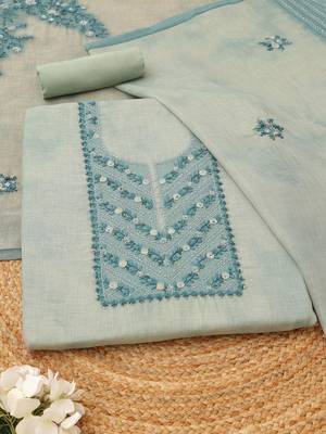 printed linen unstitched dress material 1