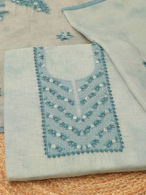 printed linen unstitched dress material 2
