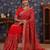 Red embroidered pure georgette heavy work saree