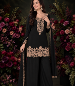 Black Premium Chinon With Beads Work Salwar Suit Stitched