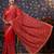 Red embroidered pure georgette heavy work saree