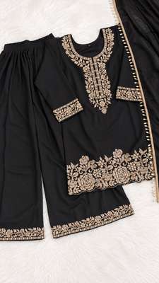 Black Premium Chinon With Beads Work Salwar Suit Stitched 5