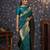 Teal ethnic motifs woven design banarasi saree