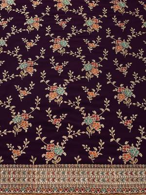 floral embroidered sequinned georgette unstitched dress material 5