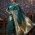 Teal ethnic motifs woven design banarasi saree