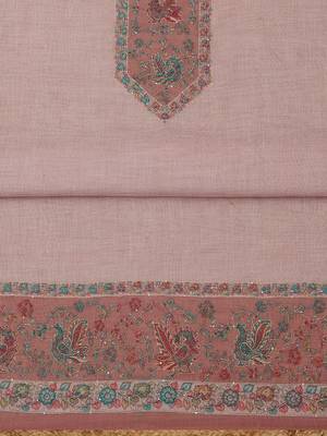 ethnic motifs printed linen unstitched dress material 4