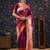 Burgundy woven design heavy work baluchari saree