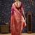 Burgundy woven design heavy work baluchari saree
