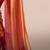 Rust striped poly georgette solid party wear saree