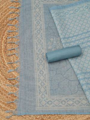 embroidered linen unstitched dress material 1