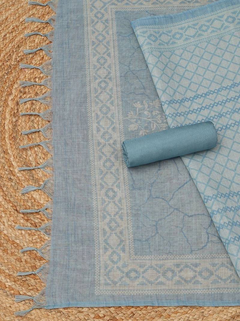 embroidered linen unstitched dress material