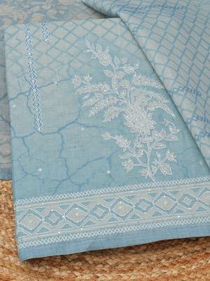 embroidered linen unstitched dress material 5