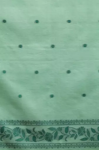Green woven design saree with blouse