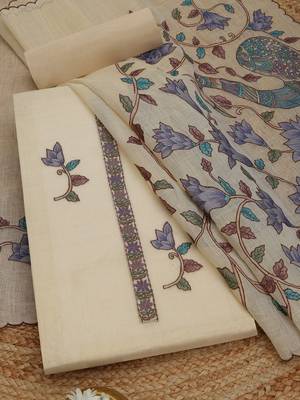 embroidered  cotton unstitched dress material 1