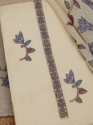 embroidered  cotton unstitched dress material 2